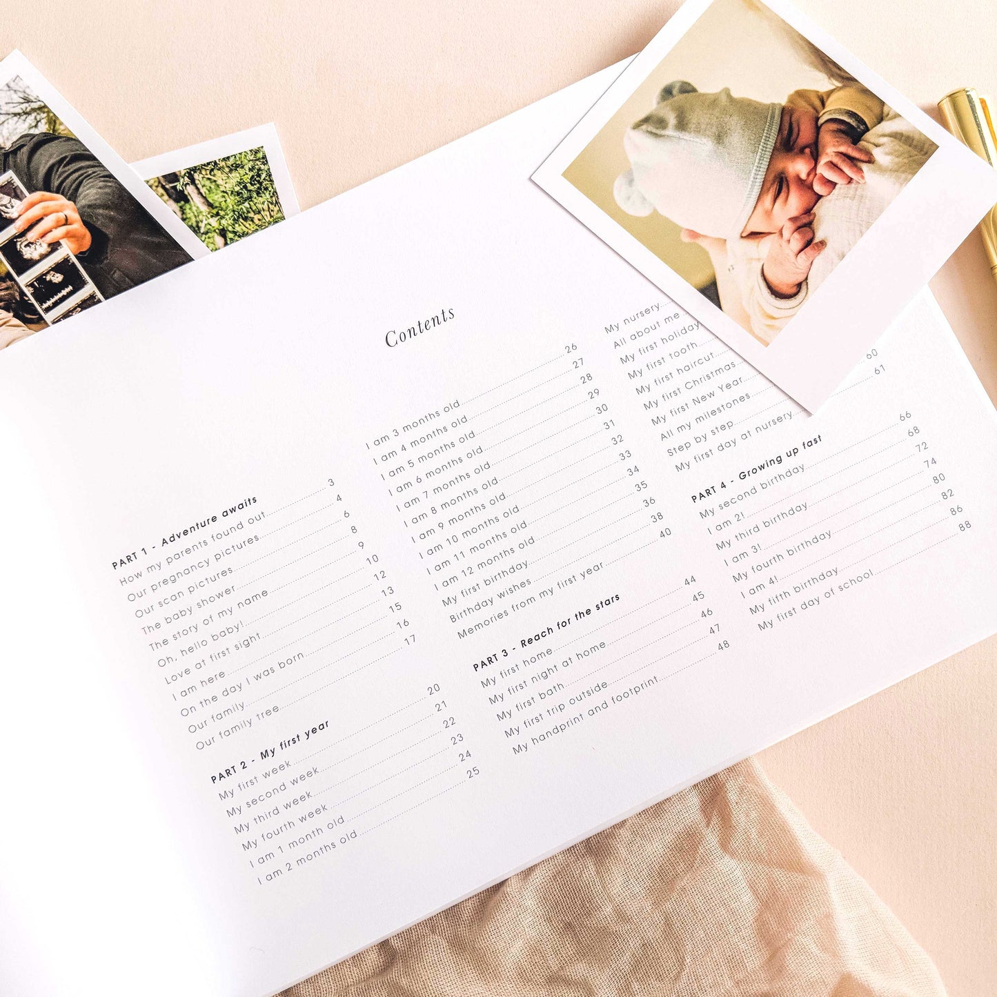 Baby Memory Book - Safari (Cloth) - new parents keepsake