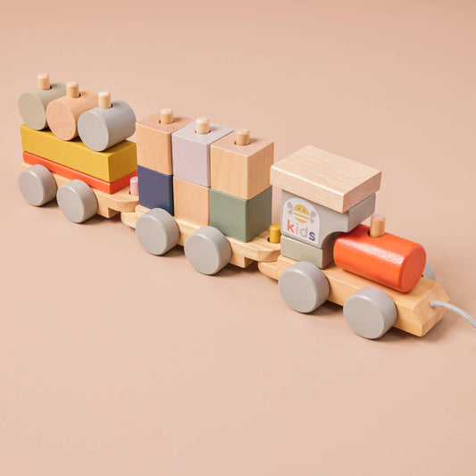 Just Bee Kids Wooden Pull Along Activity Train (FSC)